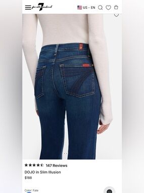 7 For All Mankind Women's Dark Blue Dojo